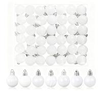 Aitsite 42 PCS Boule de Noel Blanc, 3cm Boules de Noel Deco Noel Interieur, Arbre De Noël Boules Boule Deco Noel Sapin pour Le Sapin de Noël Décoration Festive de La Maison