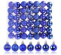 Aitsite 42 PCS Boule de Noel Bleu, 3cm Boules de Noel Deco Noel Interieur, Arbre De Noël Boules Boule Deco Noel Sapin pour Le Sapin de Noël Décoration Festive de La Maison