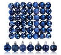 Aitsite 42 PCS Boule de Noel Bleu foncé, 3cm Boules de Noel Deco Noel Interieur, Arbre De Noël Boules Boule Deco Noel Sapin pour Le Sapin de Noël Décoration Festive de La Maison