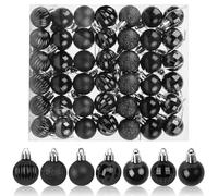 Aitsite 42 PCS Boule de Noel Noir, 3cm Boules de Noel Deco Noel Interieur, Arbre De Noël Boules Boule Deco Noel Sapin pour Le Sapin de Noël Décoration Festive de La Maison