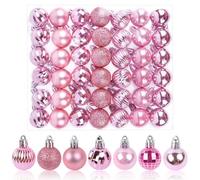 Aitsite 42 PCS Boule de Noel Rose, 3cm Boules de Noel Deco Noel Interieur, Arbre De Noël Boules Boule Deco Noel Sapin pour Le Sapin de Noël Décoration Festive de La Maison