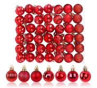 Aitsite 42 PCS Boule de Noel Rouge, 3cm Boules de Noel Deco Noel Interieur, Arbre De Noël Boules Boule Deco Noel Sapin pour Le Sapin de Noël Décoration Festive de La Maison