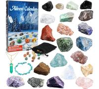 Aitsite Calendrier de l'Avent avec pierres précieuses - 24 jours - Pour enfants - National Geographic - Cadeau de Noël pour la famille et les amis