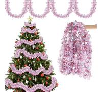 Aitsite Lot de 5 guirlandes de 10 m pour arbre de Noël, guirlande de flocons de neige en forme de rose, décoration de Noël, guirlande pour arbre de Noël, décoration de fête de Noël, décoration