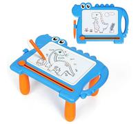 AiTuiTui Ardoise Magique Dinosaure Pieds Amovibles pour Enfants, Tableau Magnétique Éducative Bébé 1 2 3 Ans, Jouet Créatif d’Écriture Filles Garçons, Jouet de Voyage Cadeau Anniversaire Noël, Bleu