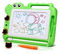 AiTuiTui Dinosaure Ardoise Magique Jouet Enfant 2 3 4 Ans, Ardoise de Gribouillage Magnétique Effaçablem Jeu Educatif Cadeau 2-5 Ans Filles Garçons, 4 Zones de Couleur 3 Tampons 1 Stylo, Vert