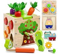 AiTuiTui Jouet Bébé 2 3 Ans, 5 en 1 Cube d'Activité Bébé de 2 3 4 Ans, Jouet de Pâques Cadeau Garçon Fille, 49 Pcs Montessori Éducatif en Bois pour Le Développement, Jeux Enfants 18 24 Mois
