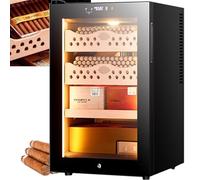 AityBuy Cave à Cigares électrique en Bois De Cèdre, 50 L, avec Contrôle De La Température Et De L'humidité, Grande Capacité De 300 Unités.Cave à cigares avec Refroidisseur Cigarcabinet