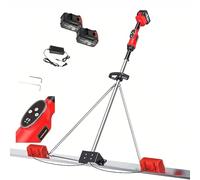 AityBuy Chape De Ciment sans Fil Chape De Béton Électrique, Outil De Finition Lisse en Béton, Chape De Béton Électrique Fréquence De Vibration À 9 Vitesses, 2 Batteries, Chape Électrique,1,8 m