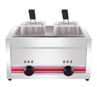 AityBuy Friteuse À Gaz 10/20/30 L, Friteuse Gpl en Acier Inoxydable pour La Maison Et Le Commerce, Friteuse À Gaz De Comptoir Gpl avec Paniers, Puissance De Feu Réglable SingleCylinder20L