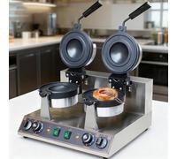 AityBuy Machine à Hamburger électrique Commerciale, Machine à Hamburger à Glace, Gaufrier à Hamburger électrique 1300 W/2600 W, Machine à Presse à Hamburger Antiadhésive DoubleHead