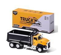 AIUAZA 1/50 Ratio Moulage sous Pression ingénierie Construction véhicule Alliage Collection Voiture modèle, Porte de garçon Ouverture Tirer en arrière Voiture Jouet (Dump Truck)