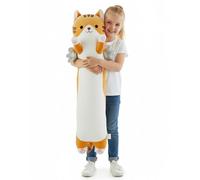 Aiuidun Coussin en peluche douce avec ailes - 110 cm de long - Pour les personnes dormant sur le côté - Peluche kawaii géante - Pour adultes et enfants - Jaune