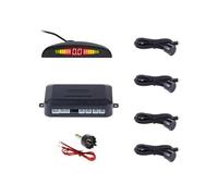 Aiuphing radars de recul pour voiture, 4 capteurs universels capteur de recul voiture avec affichage couleur LED, kit alarme audio de recul (Noir Câble capteur 6 m)