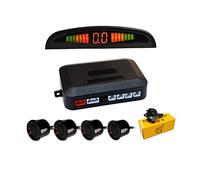 Aiuphing radars de recul pour voiture, 4 capteurs universels capteur de recul voiture avec affichage couleur LED, kit alarme audio de recul (Noir)