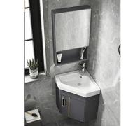Aiupuyer Meuble-lavabo d'angle, Meuble-lavabo Utilitaire, Meuble sur Pied, Montage Mural, céramique, Meuble de Salle de Bain avec Robinet et bonde (38 cm/14,96 po)