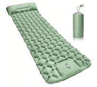 AIUTG Matelas de Camping autogonflant avec Oreiller et Pompe à Pied - Coussin de Couchage Gonflable Portable for randonnée, Sac à Dos, Tente, Voyage, Plage, Aventure en Plein air - Léger, Durable