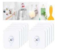 Aiuuee 10 Pcs Accroche Tableau Sans Percer, Crochet Adhesif Mural Tableau Accroche Cadre Sans Trou, Crochet Mural Transparent Étanche Imperméables Fixation Murale Sans Percer