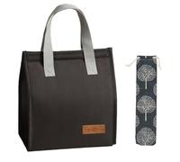 Aiuuee Sac Isotherme Repas, Etanche Lunch Bag Isotherme avec Sac à Couverts, Glaciere Souple Isotherme pour Homme Femme Enfant Adulte,Petit Lunch Bag pour Travail École Bureau Pique-Nique(Noir 7.5 L)