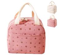 Aiuuee Sac Isotherme Repas Femme, 10 L Glaciere Souple Isotherme Pliable, Portable Pochette Isotherme, Lunch Bag Isotherme avec Doublure Etanche, Sac Pique Nique École Bureau (Rose)