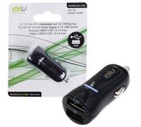 AIV Double Chargeur USB Voiture 12V/24V Pour Allume-Cigare 2 Ports Noir