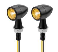 Aivane 2PCS Mini Moto LED Clignotant 12V, Homologué E32, M8 Rétro Indicateurs Bullet Étanche IP67 Moulé en Alliage de Zinc, Convient aux Motos et aux Planches à Roulettes électriques (Ambre)