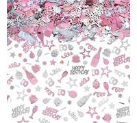 AIVEKE Confettis de Table Happy Birthday - 50th Or Rose Confettis Paillettes Confetti Décoration de confettis pour Anniversaire Mariage Fête