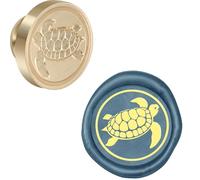 Aiviman Cachet de cire à cacheter en forme de tortue de mer, style vintage, tête en laiton amovible avec poignée en bois pour invitations de mariage, enveloppes de cartes, fête d'anniversaire, Noël