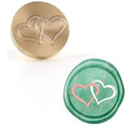 Aiviman Cachet de cire en forme de cœur vintage avec tête en laiton amovible et poignée en bois pour invitations de mariage, enveloppes de cartes, Saint-Valentin, invitations de fête