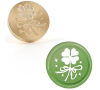Aiviman Clover Sceau de cire vintage en laiton massif avec poignée en bois pour emballage cadeau, enveloppes de cartes, invitations de mariage 25 mm