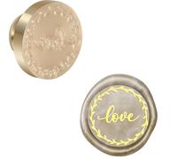 Aiviman Love Wax Sceau de cire vintage avec tête en laiton amovible et poignée en bois pour emballage cadeau, enveloppes de cartes, Saint-Valentin, Noël