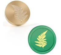 Aiviman Sceau de cire en forme de feuille de fougère, tête de tampon vintage en laiton massif gravée avec poignée en bois pour emballage cadeau, enveloppes de cartes, invitations de mariage - 25 mm