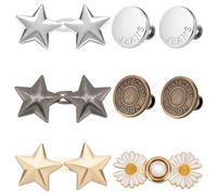 AIVIOI Lot de 12 boutons de serrage amovibles pour jeans amples, sans couture et sans outils, broches réglables, 3 styles de boutons de serrage instantanés pour pantalons