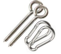 AIVOOF Kit de Suspension de hamac, Crochets à œillets Robustes pour Suspendre Une balançoire en Acier Inoxydable, Ensemble de mousquetons, capacité de 362,9 kg, matériel de balançoire pour hamac de