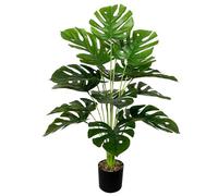 AIVORIUY Grandes Plantes Artificielles Interieur Extérieur en Pot Fausse Plante Verte Décoration avec Faux Branches pour Maison Chambre Salon Balcon Cour Jardin Bureau (75cm Grand Palmier Monstera)