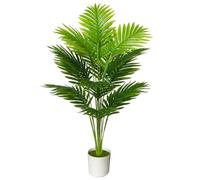 AIVORIUY Plante Artificielle Intérieur Faux Plantes en Pot Plastique avec 18 Tropical Palmier Arbre Feuilles pour Extérieur Maison Bureau Jardin Décoration Moderne (80cm Verte Paume)