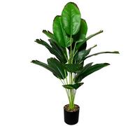AIVORIUY Plantes Artificielles Interieur Exterieur Arbres Artificiel en Plastique Pot, Fausse Plante Verte pour la Décoration de la Maison Bureau Salon Balcon Cour Jardin (80cm Rouge Banane)