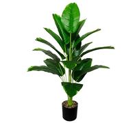 AIVORIUY Plantes Artificielles Interieur Exterieur Arbres Artificiel en Plastique Pot, Fausse Plante Verte pour la Décoration de la Maison Bureau Salon Balcon Cour Jardin (80cm Verte Banane)