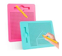 AIVORO Lot de 2 planches à dessin magnétiques pour enfants à partir de 3 ans (Pink Green)