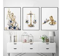 AIVYNA Avocat Dame Justice Droit Brevet Affiche Et Impression Home Decor Law School Graduation Wall Art Toile Peinture Avocat Bureau DéCor Sans Cadre 30×40cm×3 Pcs