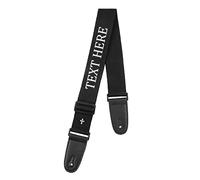 AIVYNA Bandoulière de guitare personnalisable avec texte ou nom brodé au choix, accessoire réglable pour instruments à cordes western, Noir , taille unique