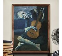 AIVYNA Le Vieux Guitariste De Pablo Picasso Toile tableau Peinture Art Mural Pour Salon Decoration à La Maison Affiches Decoration De La Maison Sans Cadre