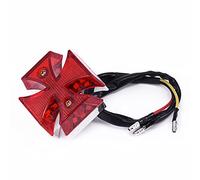 AIVYNA Moto Choppers Dirt Bike Croix De Malte LED Feu Arrière De Plaque D'immatriculation Feu Rouge Moto Signal Lumineux