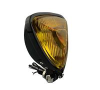 AIVYNA Moto Vintage Triangle Phare Mini Section Mince Rétro Phare 12V pour Harley Bobber Personnalisé Chopper,Noir,Amber Light