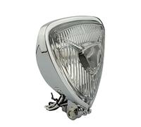 AIVYNA Moto Vintage Triangle Phare Mini Section Mince Rétro Phare 12V pour Harley Bobber Personnalisé Chopper,Chrome,White Light