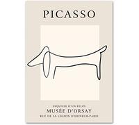 AIVYNA Pablo Picasso Affiche Ligne Teckel Minimaliste Murale Art Picasso Toile tableau Peinture Picasso Impressions Picasso Tableaux Home Decor Sans Cadre 40×60cm