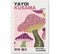 AIVYNA Yayoi Kusama Poster Pastel Mushroom Dots Art Mural Abstrait Yayoi Kusama Prints Peinture Abstraite Sur Toile tableau Pour La Decoration IntéRieure Image Sans Cadre 40×50cm