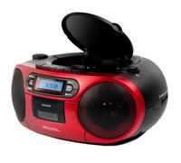 AIWA BBTC-550RD Radio Hi-Fi portable rouge avec CD, Cassette Deck, Bluetooth et USB
