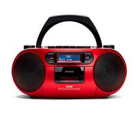 Aiwa BBTC-660DAB/RD - Radio cassette portable avec CD, Bluetooth et USB, enregistreur de cassettes, RDS, FM PLL, DAB +, télécommande, couleur : rouge