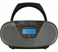 Aiwa BBTU-400BK : Radio CD portable avec Bluetooth et USB, écran couleur, RDS, FM PLL, fonction réveil. Couleur : noir
